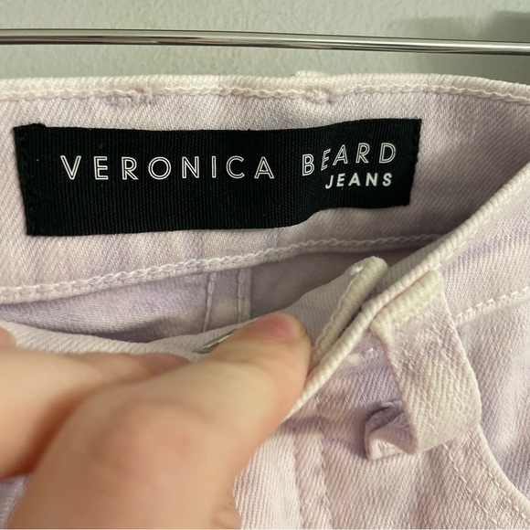 Veronica Beard Carly High-Rise Kick Flare Jeans Lavender Purple - Picture 5 of 9